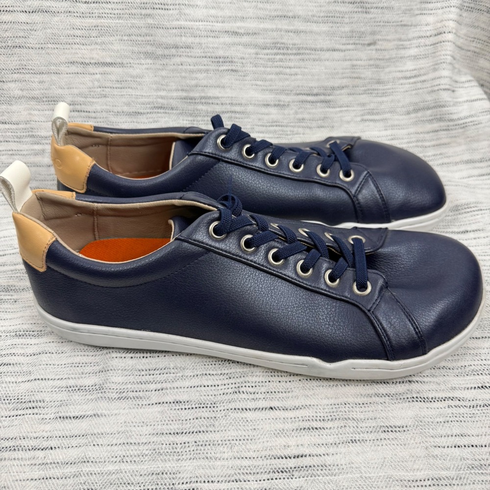 Origo‎ Men's Navy Blue Natural Leather Everyday Sneaker Lace Up Size 8 Barefoot